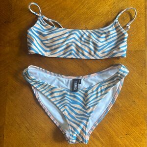 Triangl Swimwear with Blue and Peach Stripes